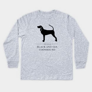 Black and Tan Coonhound Black Silhouette Kids Long Sleeve T-Shirt